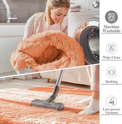 OLANLY Area Rugs for Living Room Bedroom, Machine Washable 4x5.9 ft Soft Fluffy - Image 2