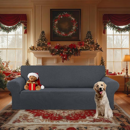 Stretch Oversized Couch Covers for Sofa Slipcover, Charcoal | 1-Piece Washable - Image 2