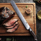 Carving Knife 12 Inch, Japanese High Carbon Steel Slicing Knife with Ergonomic Pakkawood Handle, Razor Sharp Brisket Knives for Meat Cutting, BBQ, Turkey