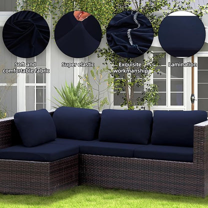 8PCS Patio Cushion Covers.Patio Furniture Couch SeatSlipcovers | Washable - Image 3