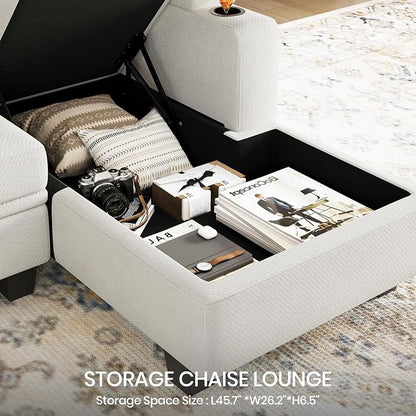 Belffin Sectional Storage Chaise Module - Image 5