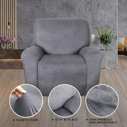 ANARACHON Leather Look Oversize Recliner Chair Covers, Thick 4 Pieces Recliner - Image 5