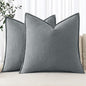 MIULEE Decorative Linen Euro Sham Pillow Covers 24x24 Gray | Boho Farmhouse​ by MIULEE