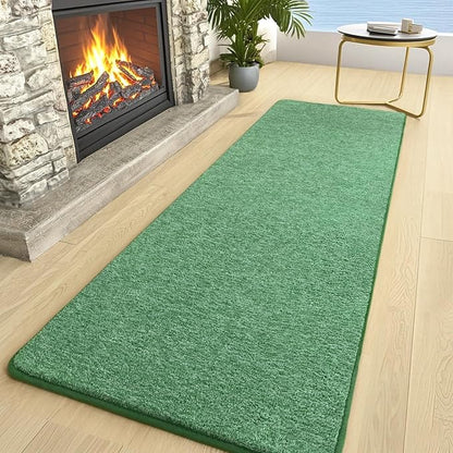 2x8 Runner Rug for Hallway, Long Runner Rugs Non Slip, Matte Green | Soft - Image 3