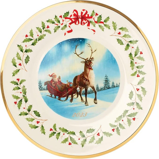 LENOX 895059 2023 Holiday Annual Plate Sleigh Scene