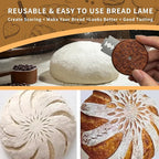 Bread Lame Sourdough Scoring Tool,Wooden Lame Bread Scoring Tool with 5 Razor Blades and Leather Storage Cover,UFO Bread Lame Dough Scoring Tool for Bread Baking