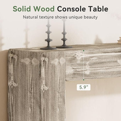 Solid Wood Console Table, 63-Inch Farmhouse Sofa Table Behind Couch - Image 5