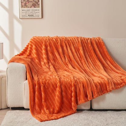NEWCOSPLAY Fleece Ribbed Cozy Throw Blanket - Image 8
