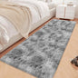 Super Soft Fluffy Living Room Area Rug 2x6 ft Tie-Dyed Light Grey Shaggy Furry by JiaoBaba
