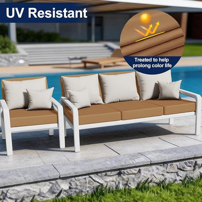 Smiry Waterproof Patio Cushion Covers, Stretch Outdoor Furniture Covers | Couch - Image 3
