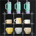 Cup Rack, Acrylic 3-Layer 3-Grid Storage Rack, Stanley Cup Mug Coffee Cup Storage DisplayRack, Kitchen, Office, Home Coffee Bar Storage Rack - Transparent