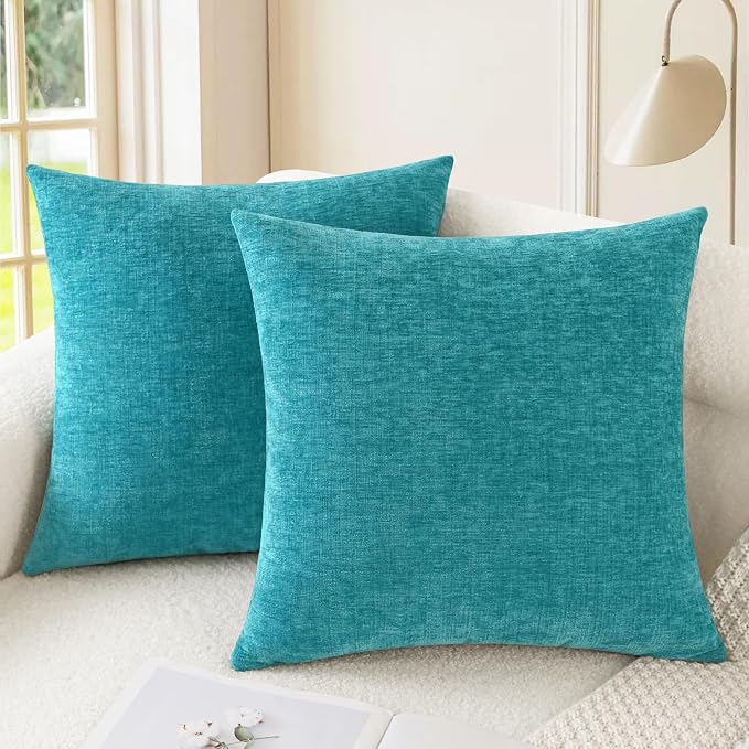 CaliTime Decorative Couch Throw Pillow Covers 20 X 20 Inches Lake Blue | Pack by CaliTime