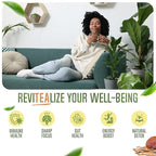 ReviTEAlize Organic Matcha Mushroom Powder - Organic Ceremonial Grade Blend - Coffee Alternative - Latte (30 Servings)