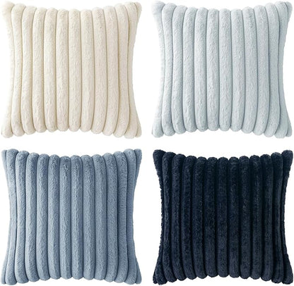 MIULEE Faux Fur Plush Decorative Throw Pillow Covers 18x18, Soft Coastal Modern - Image 8