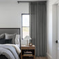 Dark Gray Linen Pinch Pleated Light Filter Curtains 102 Inches Long 2 Panels by Twodrapes