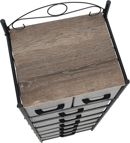 Household Essentials Ashwood & Iron Eight-Drawer Dresser Tower - Image 7