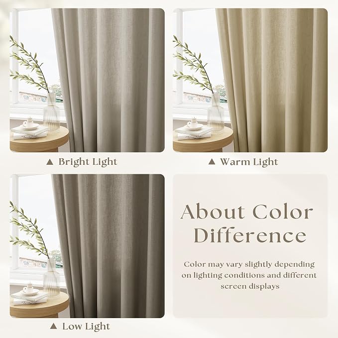Extra Long Extra Wide Pinch Pleated Linen Curtains 121 inches Long | 72 Inch - Image 8
