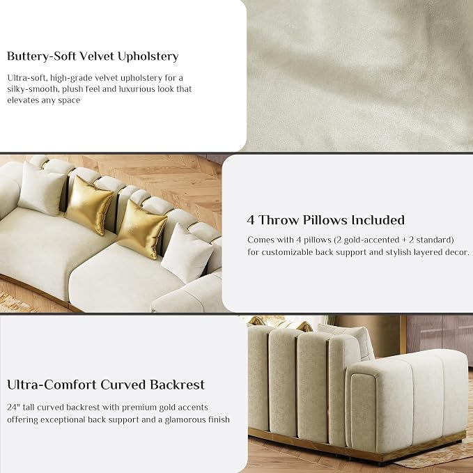104" Oversized Velvet Chesterfield Couch - Image 3