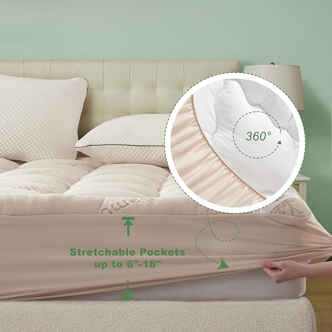 BEDLORE California King Mattress Topper Viscose Derived from Bamboo, Thick - Image 6