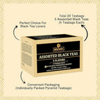 BREWIX Premium Assorted Black Tea Sampler Gift Box with 5 Flavors (20 Pyramid Indivdidually Wrapperd Tea Bags) | Tea Gift Set & Variety Pack | Gifts for Women & Men, Tea Set