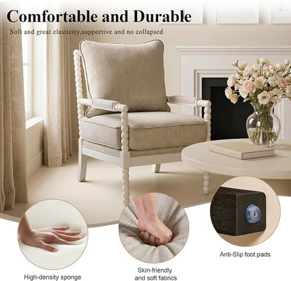 DUHOME Linen Fabric Spindle Accent Chair - Image 5