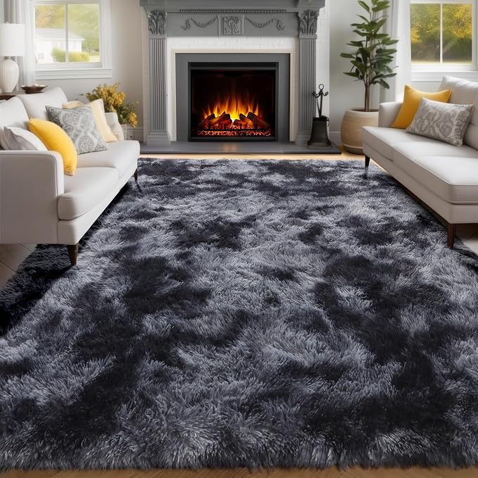 Abstract Shaggy Area Rug 6x9 Feet, Plush Fluffy Rugs - Image 5
