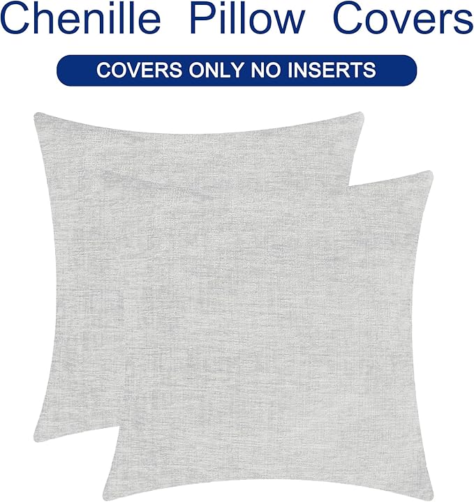 CaliTime Decorative Throw Pillow Covers 26 X 26 Inches Moonbeam Gray | Pack of 2 - Image 6