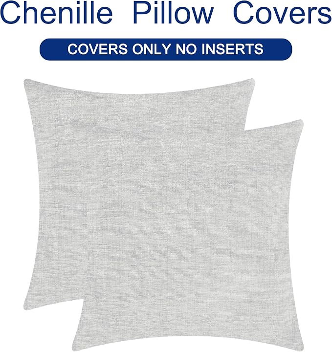 CaliTime Decorative Throw Pillow Covers 18 X 18 Inches Moonbeam Gray | Pack of 2 - Image 6