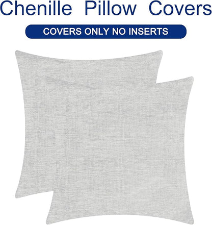 CaliTime Decorative Throw Pillow Covers 24 X 24 Inches Moonbeam Gray | Pack of 2 - Image 6