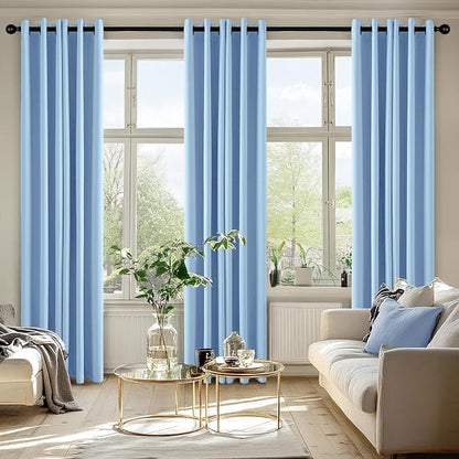 MIULEE Blackout Curtains for Bedroom 2 Panels 40 x 84 Inch Long Sky Blue | - Image 6
