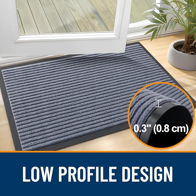 OLANLY Front Door Mat 47x30, Waterproof Heavy-Duty Indoor Outdoor Doormat | Ash - Image 4