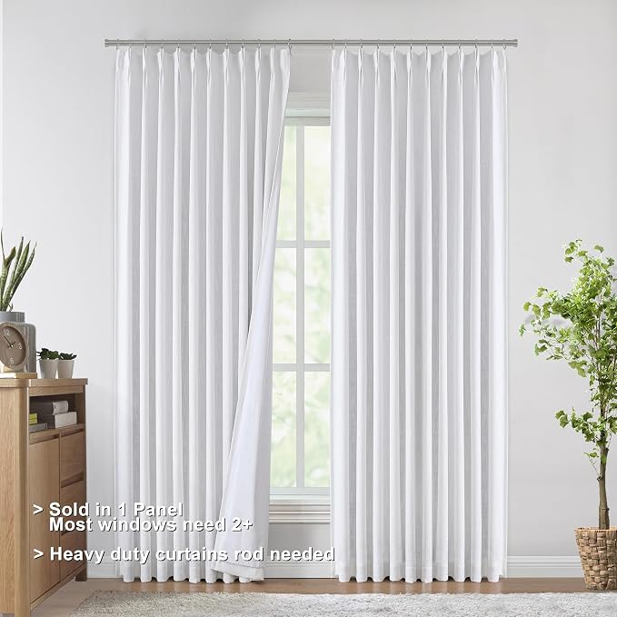 Vision Home White Pinch Pleated Full Blackout Curtains 60 inch Wide Thermal - Image 9