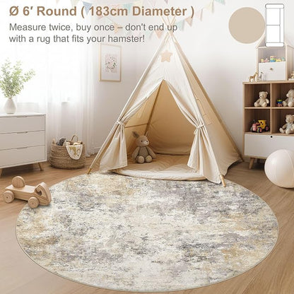 UERMEI 6ft Round Area Rug Living Room Rugs - Image 4