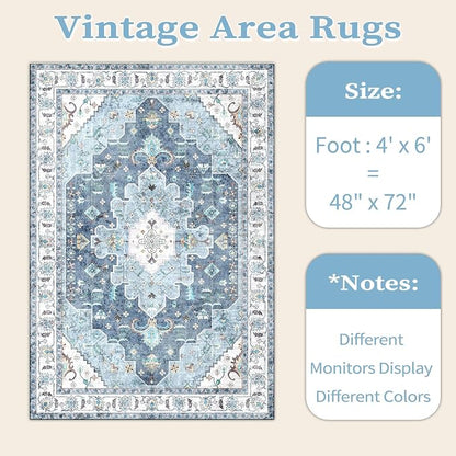 SERISSA 4x6 Washable Non Slip Boho Area Rug - Image 7