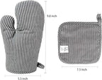 4Pcs Oven Mitts and Pot Holders, Heat Resistant Oven Mitts Set with Pothholder,Heat Resistant Microwave Gloves Safe for Baking,Cooking, BBQ