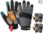 KAYGO Insulated Mechanic Work Gloves,3 Pairs KG127W Winter Thermal Safety Work Gloves for Men and Women, Double Lining,Heavy duty,Improved dexterity,Excellent Grip,Ideal for outdoor jobs,M