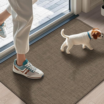 Ultra Thin Indoor Door Mat 17"x29", Non Slip Doormats, Rubber Backing, by LEKEEPGO