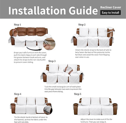Easy-Going Recliner Sofa Cover, Reversible Couch Cover - Image 7