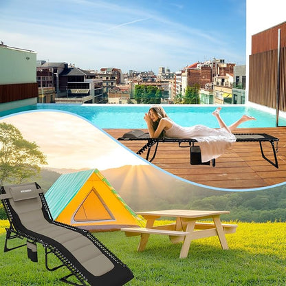 Outdoor Folding Lounge Chair Padded - Image 7