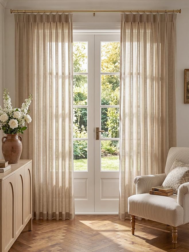Liz Pinch Pleated Linen Curtains Light Filtering Curtains - Image 7