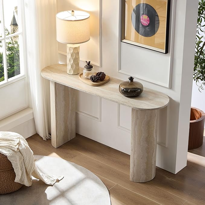 55.12" Faux Marble Pattern Entryway Table - Image 3