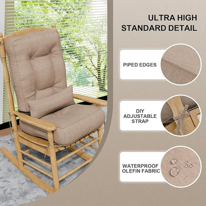 Rocking Chair Cushions with Pillow, Waterproof and Fade-Resistant Thicken - Image 6