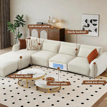 U Shaped Cloud Sectional, Convertible L Shaped Couch - Image 3