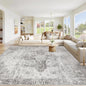 Area Rug 9x12 Washable Rug, Vintage Boho Medallion Rugs Non-Slip Soft Low Pile by VECARF