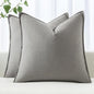 MIULEE Decorative Linen Pillow Covers 18x18 Inch Light Gray | Boho Farmhouse​ by MIULEE