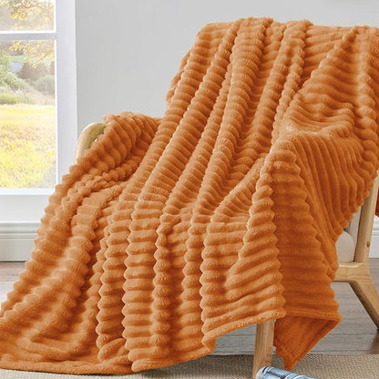 BEDELITE Ribbed Fleece Fall Throw Blanket by BEDELITE