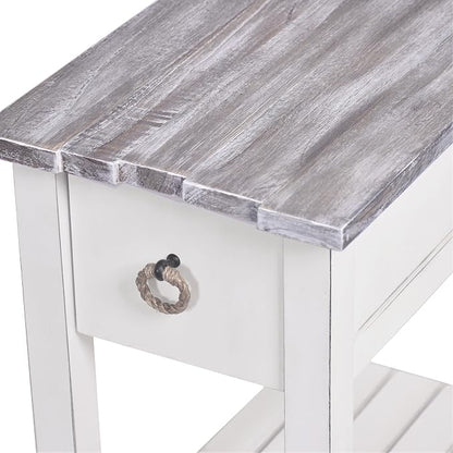 Sea Winds Trading Picket Fence Chairside Table Kiln-Dried Solid Wood Distressed - Image 8