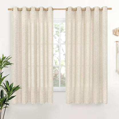 YoungsTex Linen Curtains 63 Inch Length by YoungsTex