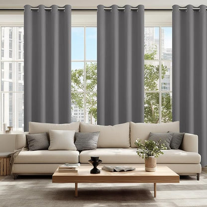 Blackout Curtains for Bedroom 52 x 96 Inch Long Light Grey 2 Panels | Thermal - Image 6