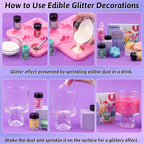 Edible Glitter - 8 Colors Luster Dust Edible Set for Drinks, Food Grade Edible Glitter Dust for Cake Decorating, Cocktail, Fondant, Strawberries, Candy, Cookie, Chocolate. Vegan and Gluten Free - 5g/bottle